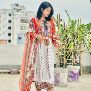 Dubai silk cotton Digital Print 3 pices