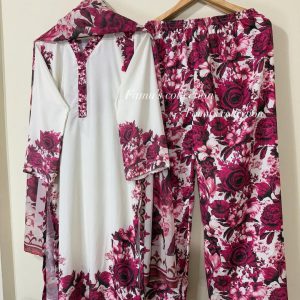 Dubai silk cotton Digital Print 3 pices