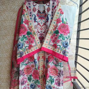 Dubai silk cotton Digital Print 3 pices